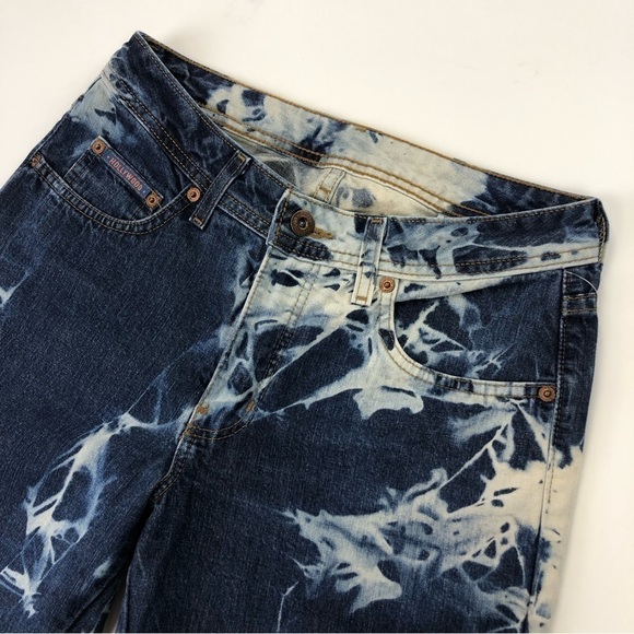 Vintage acid wash flare jeans HOLLYWOOD Size 28inches 80s 90s low rise - Picture 3 of 12